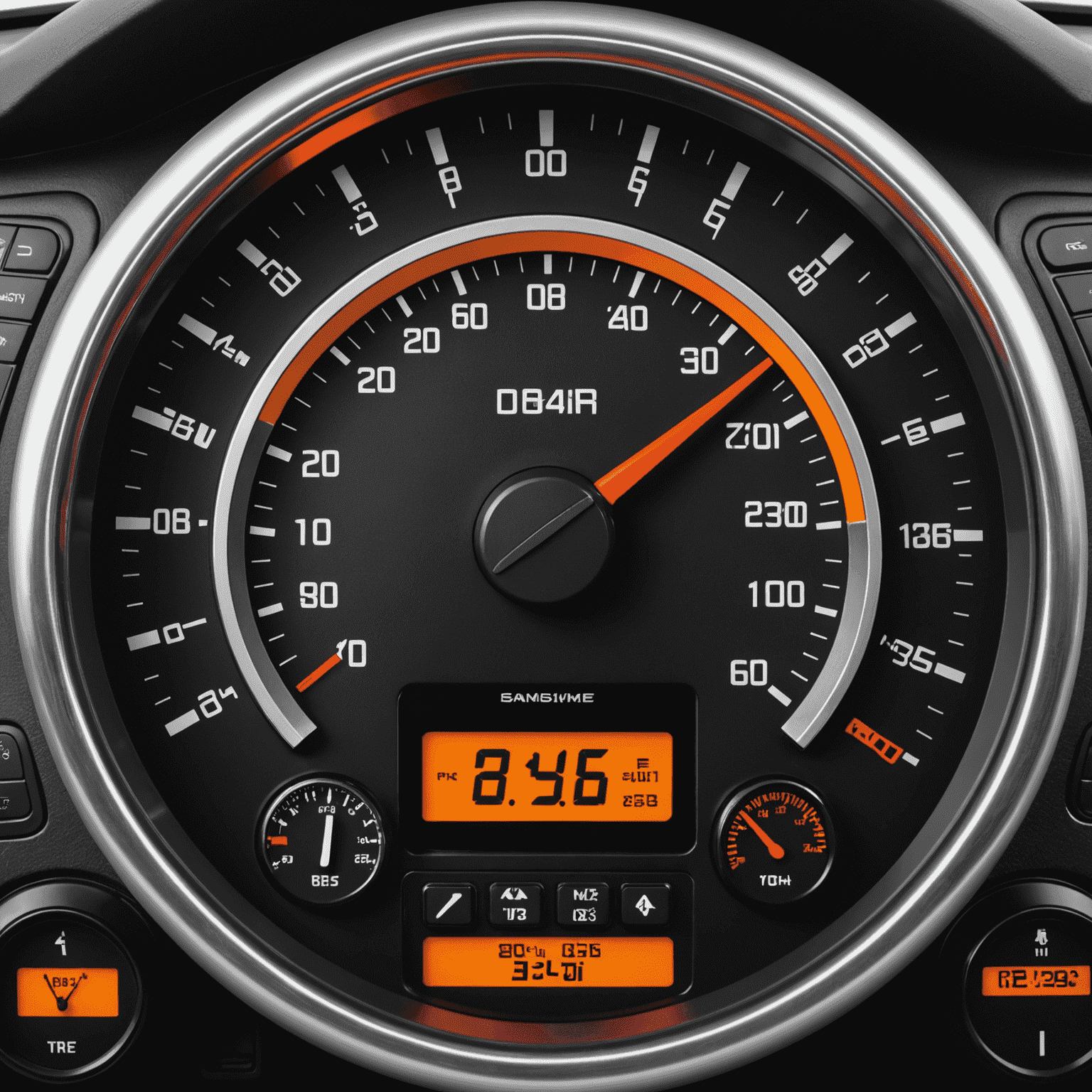 Dashboard with various illuminated warning lights, showcasing common symbols like check engine, oil pressure, and battery indicators